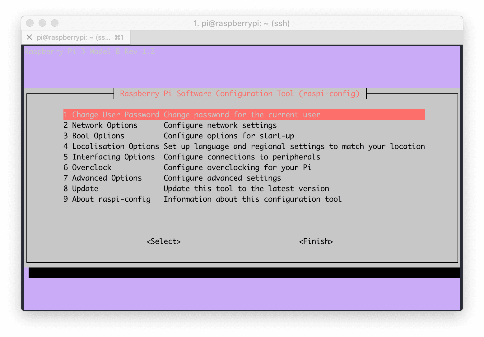 Select option 5 Interfacing Options